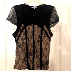 Red by Bke Short Sleeve Lace Top